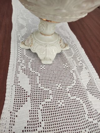 Centro de mesa vintage con pie- cerámica