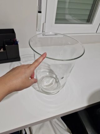 Jarrón de cristal transparente