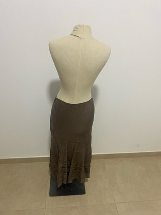 Falda midi Jigsaw marrón