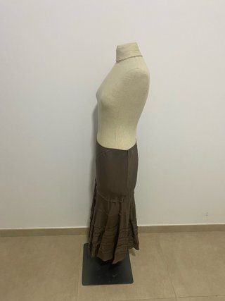Falda midi Jigsaw marrón