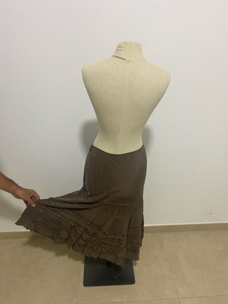 Falda midi Jigsaw marrón