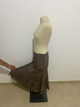 Falda midi Jigsaw marrón