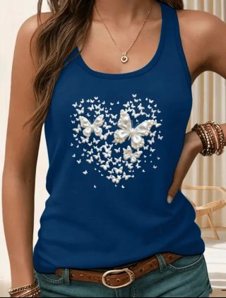 Camiseta tirantes mujer corazón mariposas