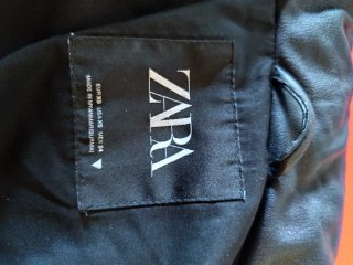 Cazadora Zara Puffer Piel Sintética Negra