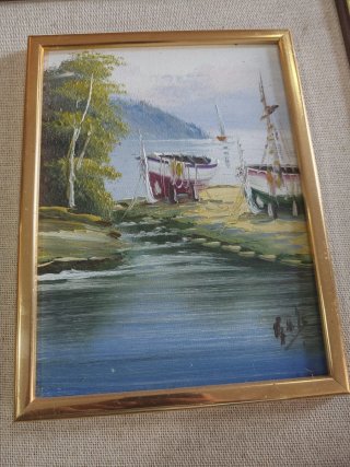 Pareja de Pinturas Marinas