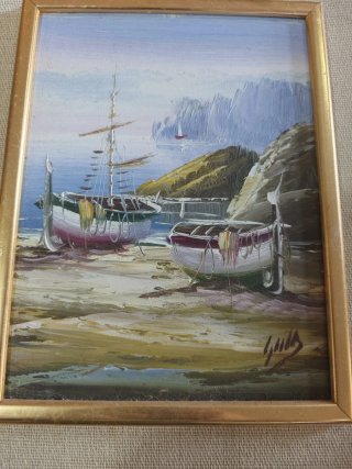 Pareja de Pinturas Marinas