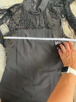 Vestido Adolfo Domínguez Negro Flecos T42