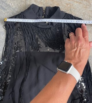 Vestido Adolfo Domínguez Negro Flecos T42