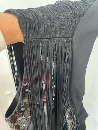 Vestido Adolfo Domínguez Negro Flecos T42