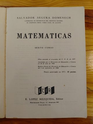 Matemáticas - sexto curso. Salvador Segura