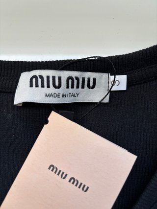 Top Miu Miu tirantes negro S