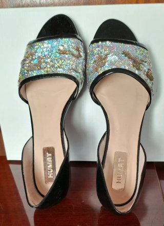 Zapatos Humat Piel40 Lentejuelas 2 en 1 seminuevos