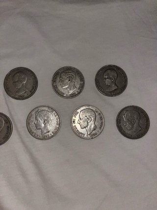 Monedas de plata 5 pesetas antiguas
