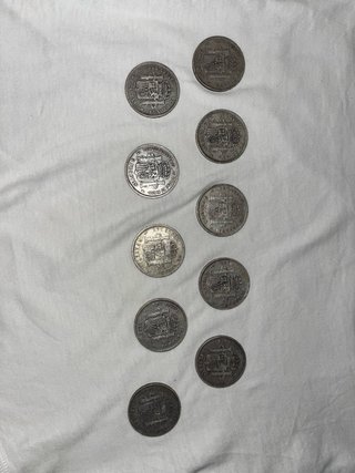 Monedas de plata 5 pesetas antiguas