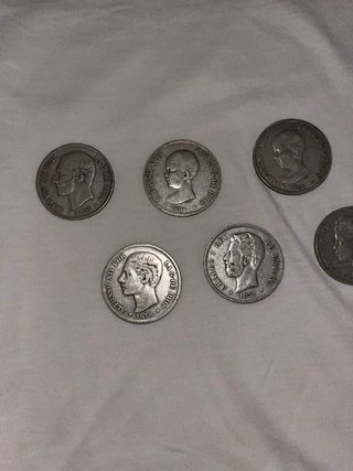 Monedas de plata 5 pesetas antiguas