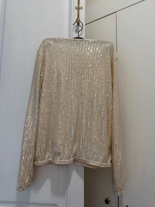 Chaqueta fina lentejuelas doradas