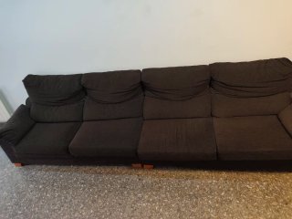 Sofá modular tela marrón oscuro