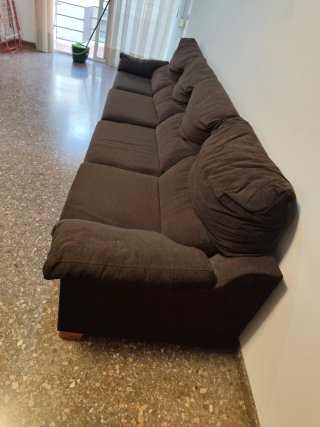 Sofá modular tela marrón oscuro