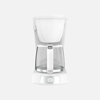 Cafetera Blanca con Jarra de Cristal