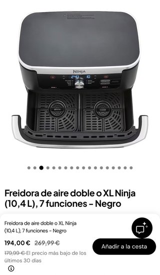 Freidora de aire doble Ninja XL 10,4L