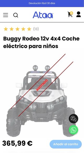 Coche eléctrico infantil 4x4 Buggy Azul