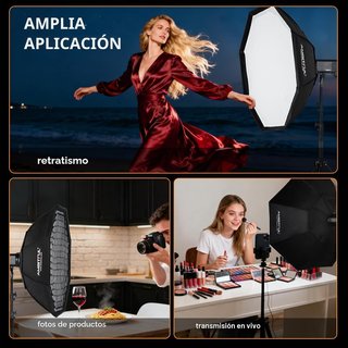 Softbox Octogonal AMBITFUL 120cm Estudio Fotos
