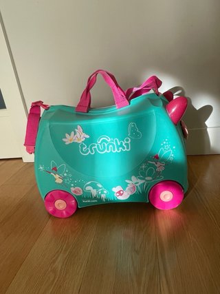 Valigia Trunki per Bambini con Ruote Fiori Rosa/Turchese