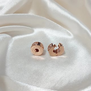 Pendientes Pandora Clips Oro Rosa y Circonitas