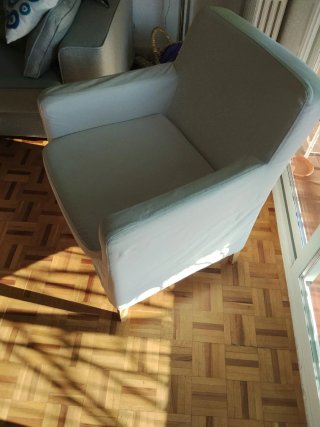Sillón Kadstad tela blanco