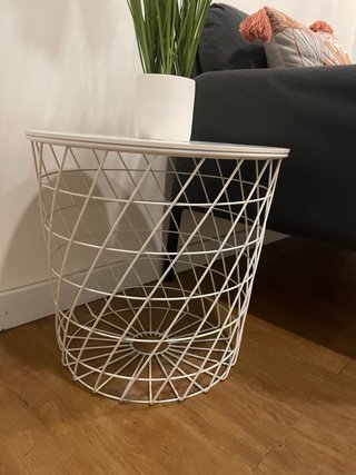 Mesita Auxiliar Redonda Blanca Ikea