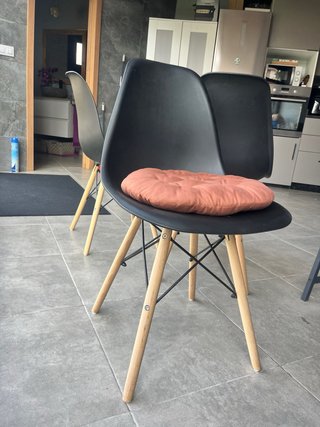 Conjunto de 2 sillas de comedor negras