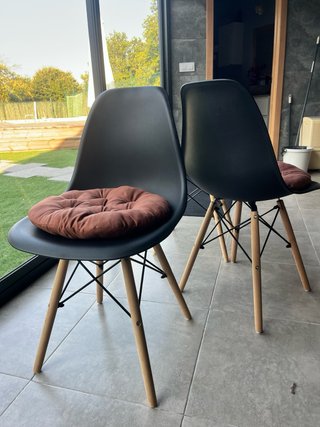 Conjunto de 2 sillas de comedor negras