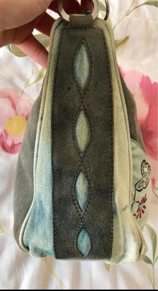 Borsa vintage in denim e cuoio