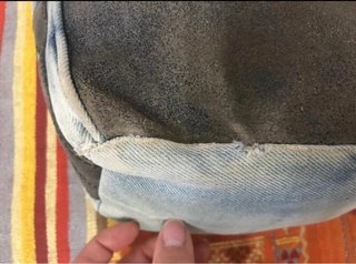 Borsa vintage in denim e cuoio