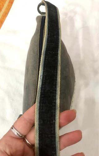 Borsa vintage in denim e cuoio