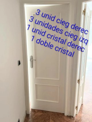 Lote puertas pino macizo lacadas blanco+manetas