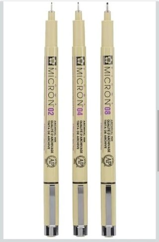 Set 3 Rotuladores Sakura Pigma Micron