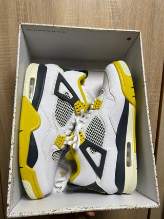 Air jordan 4 retro yellow/white talla 44