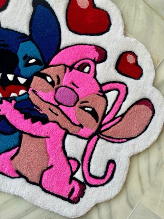 Alfombra personalizada Stitch y Ángel