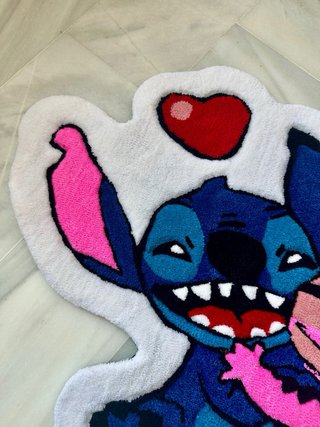 Alfombra personalizada Stitch y Ángel