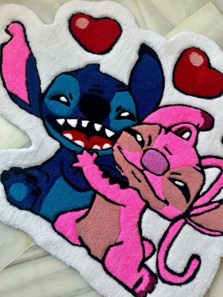 Alfombra personalizada Stitch y Ángel