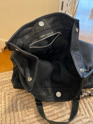 Bolso Piel Negro Bandolera y Mochila