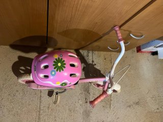 Bicicleta infantil rosa , regalo casco rosa