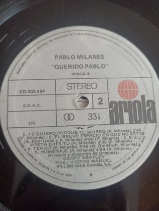 Doble vinilo Pablo Milanés Querido Pablo
