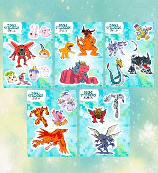 DIGI STICKERS - Pegatinas Digimon Set 1-5