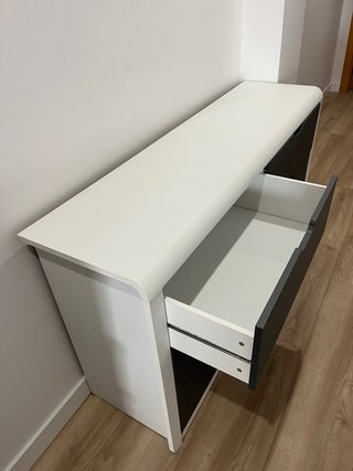 Cómoda moderna 6 cajones blanco y antracita
