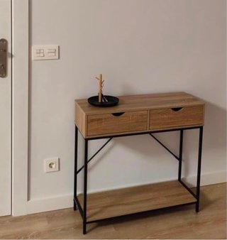 Consola recibidor madera y metal
