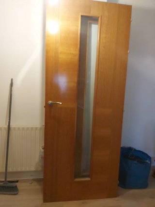 Dos Puertas madera con cristal
