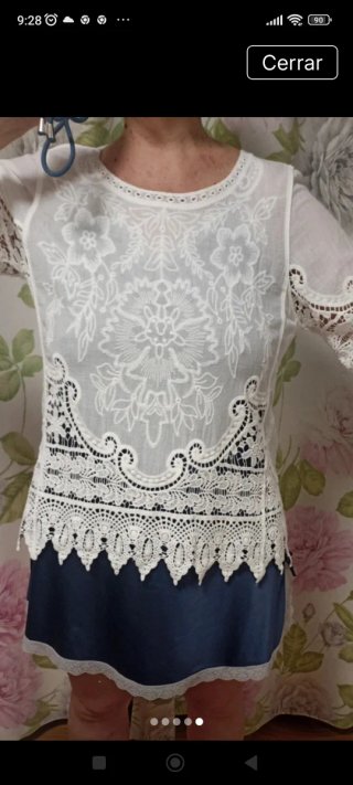 Blusa Ibicenca Encaje Blanco