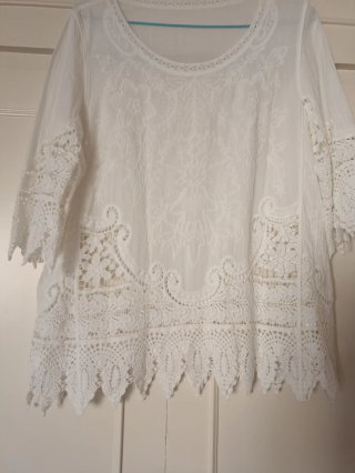 Blusa Ibicenca Encaje Blanco